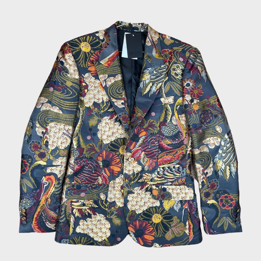 NWT ASOS EDITION Slim Suit 2-pc Jacket 38 Pants 31x30 Jacquard LIMITED EDITION - Picture 6 of 8